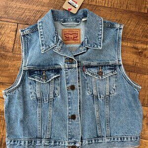 BRAND NEW LEVI'S WOMENS OLD NOTES DENIM VEST